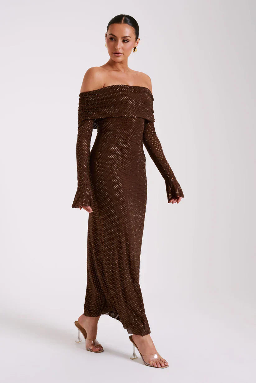 Ariadna™ | VESTIDO MAXI DE HOMBROS DESCUBIERTOS