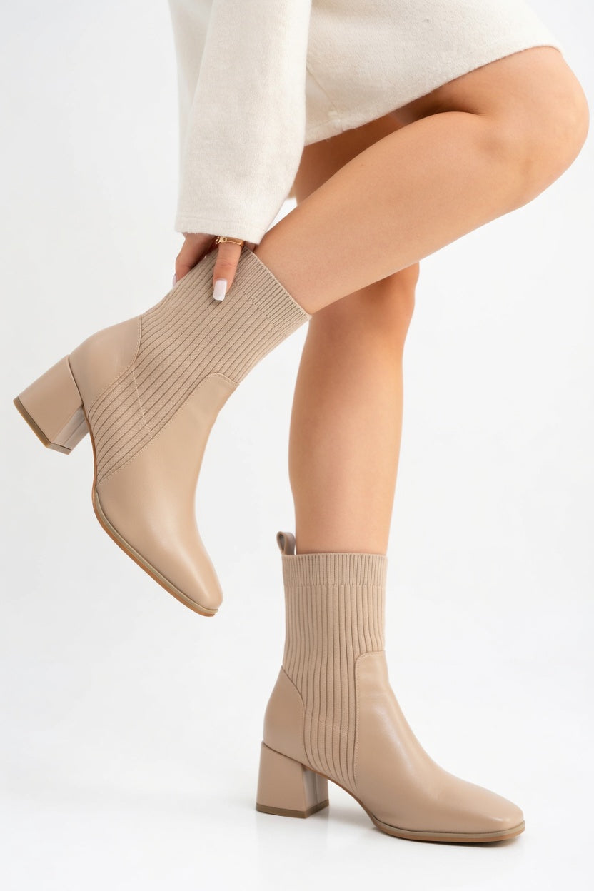 Valeria - Botines Tacón Grueso Elástico